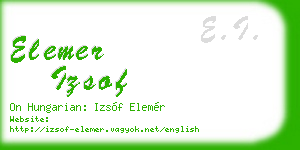 elemer izsof business card