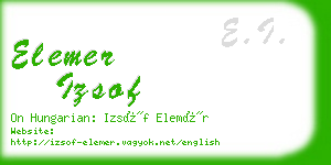 elemer izsof business card